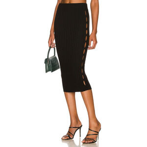 Cotton Citizen 'Capri' Black Cut Out Midi Skirt Size XS